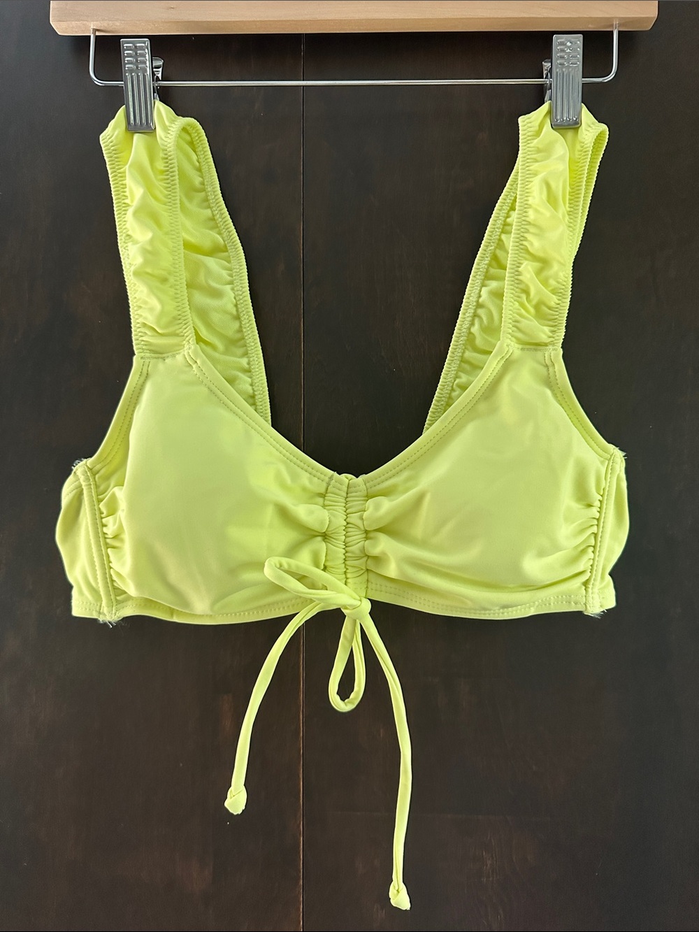 Wild Fable Ruched Tie-Front Bikini Top